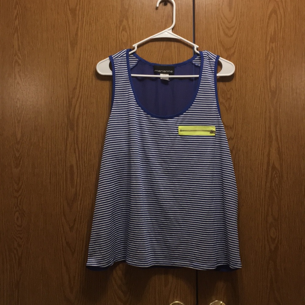 Stripe blue and white Sleeveless shirt